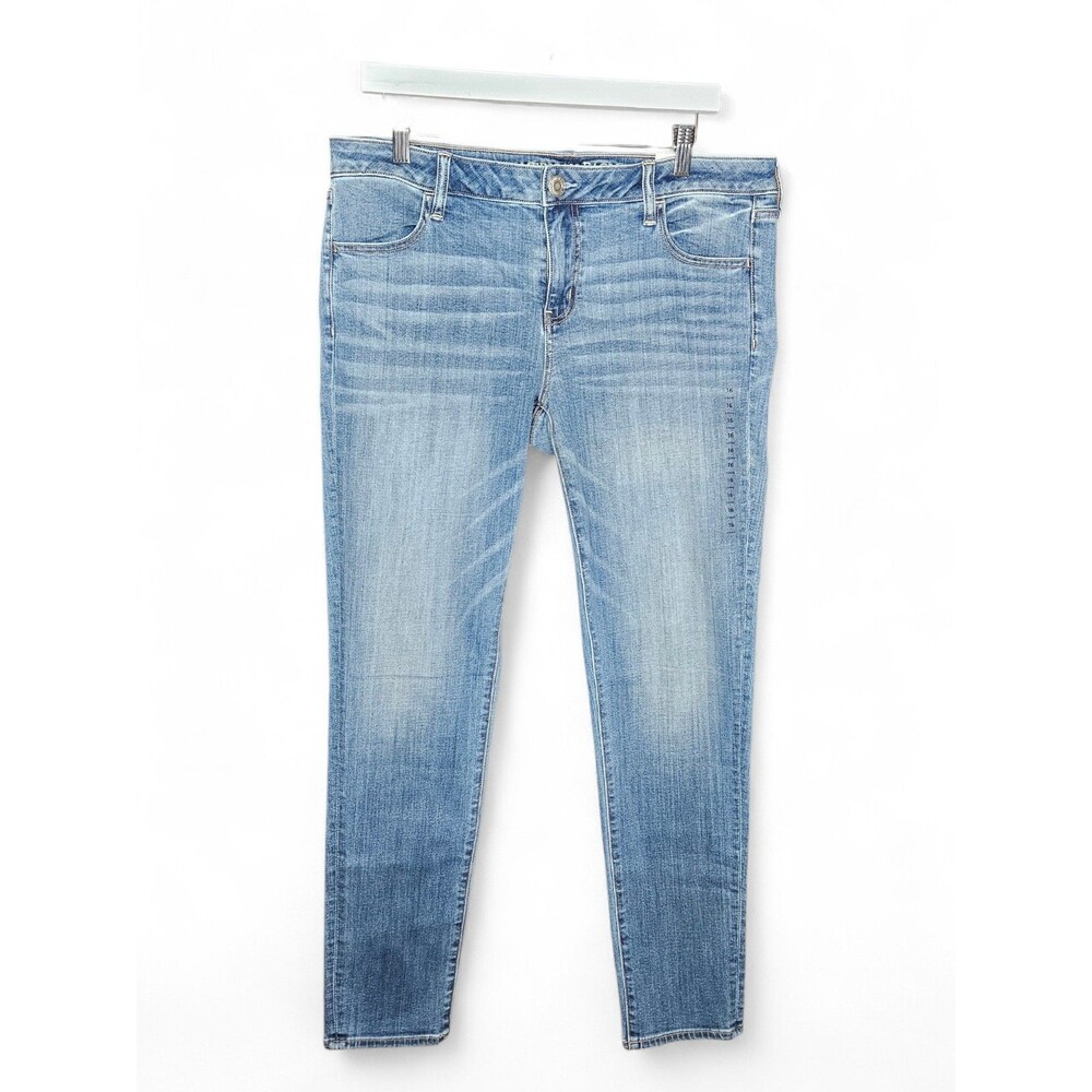 American Eagle Super Low Jegging Womens Size 16 Long Blue Super Stretch Denim